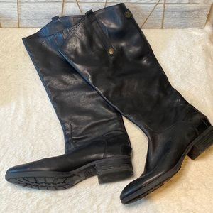 Sam Edelman Women's Penny Classic Equestrian Black Leather Boots